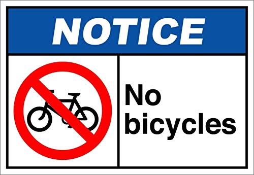 UBVJED Aluminium-Blechschild – Warnschild "No Bicycles" – 15,2 x 20,3 cm – minimalistischer Stil von UBVJED