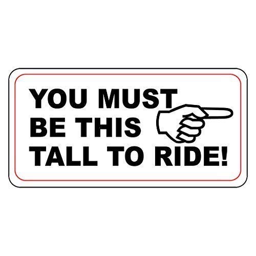 UBVJED Aluminium-Metall-Blechschild – You Must Be This Tall to Ride – 15,2 x 20,3 cm – skurriles Vergnügungspark-Schild von UBVJED