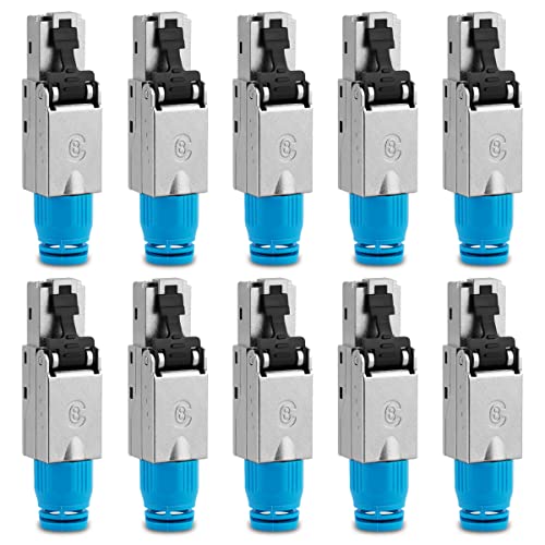 10 Stück Netzwerkstecker CAT 8 werkzeuglos CAT 8.1 RJ45 LAN UTP Kabel Stecker ohne Werkzeug werkzeugfrei CAT6a CAT6 CAT5 CAT7 Verlegekabel Patchkabel Netzwerkkabel Toolless Modular Plug Connector von UC-Express