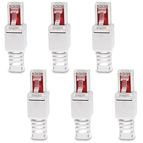 UC-Express CAT 6 RJ45 Netzwerkstecker - 6X RJ45 Netzwerk Stecker Steckverbinder - mit Zugentlastung - werkzeuglos - CAT6 CAT6a LAN Netzwerkkabel von UC-Express