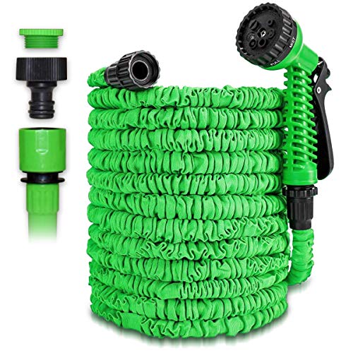 Gartenschlauch Flexibler Gartenschlauch 7,5m 15m 22,5m 30m 37,5m 45m 60m 75m Dehnbarer Schlauch Bewässerungsschlauch Flexibler Gartenschlauch Flexibler Gartenschlauch, Farbe:Grün, Größe:60m von UC-Express