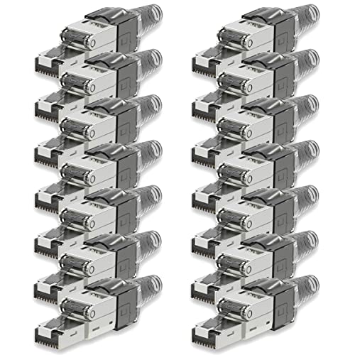 UC-Express 14 Stück Netzwerkstecker Cat 7 werkzeuglos CAT7 CAT7A RJ45 LAN UTP Kabel Stecker Grau ohne Werkzeug werkzeugfrei CAT6a CAT6 CAT5 Verlegekabel Patchkabel Netzwerkkabel Toolless Modular Plug UC-Express 14 Stück Netzwerkstecker Cat 7 werkzeuglos CAT7 CAT7A RJ45 LAN UTP Kabel Stecker Grau ohne Werkzeug werkzeugfrei CAT6a CAT6 CAT5 Verlegekabel Patchkabel Netzwerkkabel Toolless Modular Plug von UC-Express