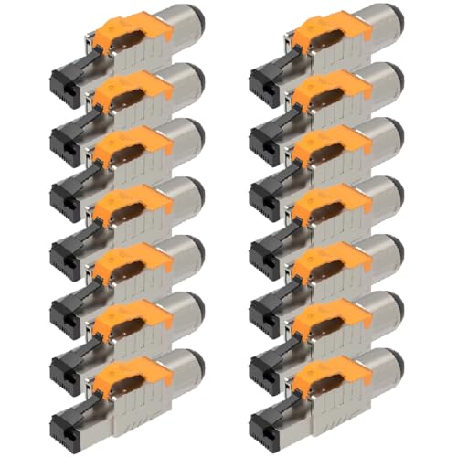 UC-Express Netzwerkstecker CAT 8 RJ45-14x RJ45 Stecker Steckverbinder - werkzeuglos - geschirmt - mit Zugentlastung - CAT8 CAT8.1 LAN Netzwerkkabel Stecker von UC-Express