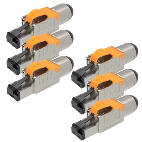 UC-Express Netzwerkstecker CAT 8 RJ45-6X RJ45 Stecker Steckverbinder - werkzeuglos - geschirmt - mit Zugentlastung - CAT8 CAT8.1 LAN Netzwerkkabel Stecker von UC-Express