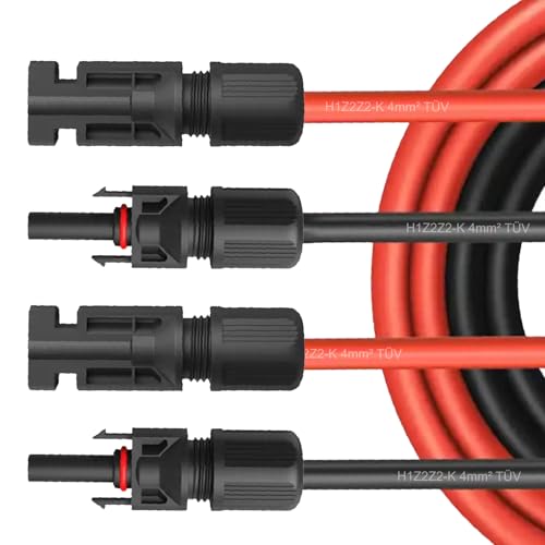 UC-Express Solar Verlängerungskabel für Solarpanel - Solarkabel mit PV Stecker/Buchse - Kabel 4 mm² / 6 mm² - Solarstecker, Steuersatz:19%, Kabellänge:2X 20M 6mm² von UC-Express