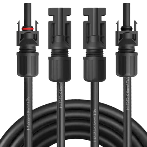 UC-Express Solar Verlängerungskabel für Solarpanel - Solarkabel mit PV Stecker/Buchse - Photovoltaik-Stecker - Kabel 4 mm² / 6 mm² - Solarstecker, Kabelquerschnitt:6mm², Länge:2X 9m incl. Stecker von UC-Express