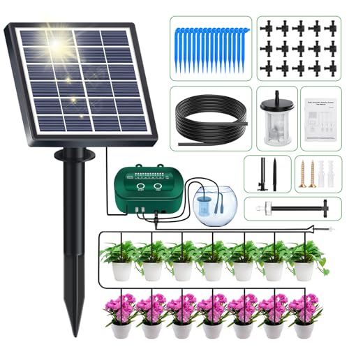 UCAMP Solar Bewässerungssystem,Automatische Bewässerungssystem Garten,Tröpfchenbewässerungsbausätze mit 12 Timer-Modi+15 M Schlauch,für Garten,Balkon Pflanzen,Kübelpflanzen im Freien UCAMP Solar Bewässerungssystem,Automatische Bewässerungssystem Garten,Tröpfchenbewässerungsbausätze mit 12 Timer-Modi+15 M Schlauch,für Garten,Balkon Pflanzen,Kübelpflanzen im Freien von UCAMP