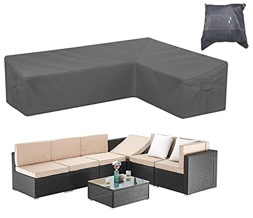 UCARE Gartenmöbel-Abdeckung, L-Form, Sofa, Möbel, wasserdichter Bezug, 420D, strapazierfähiges Oxford-Gewebe, Outdoor, Terrasse, Abschnitt Couch, Rattan, Ecksofa, Tisch, Stuhlschutz von UCARE