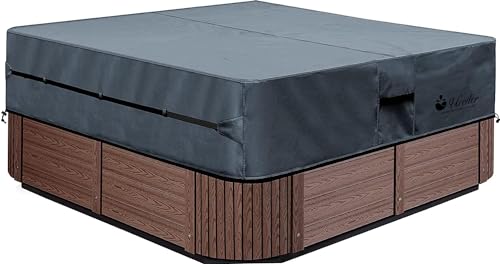 UCEDER Wasserdichte Whirlpool-Abdeckung – Outdoor-Spa-Abdeckkappe (tatsächliche Größe 190 x 200 x 50 cm, passend für 198 x 190 x 50 cm), 600D strapazierfähiges Polyester, Whirlpool-Abdeckung von UCEDER
