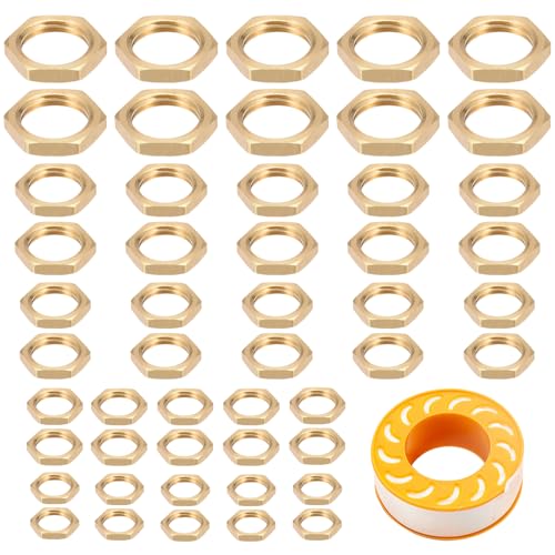 20 Stücke Sechskantmutter Messing, Flansch Sechskant Sicherungsmuttern, Sechskantschloss Mutter in 1/8 1/4 3/8 1/2 3/4 Zoll+Teflonband für Wasserhähne, Badezimmer Sanitär Armaturen 20 Stücke Sechskantmutter Messing, Flansch Sechskant Sicherungsmuttern, Sechskantschloss Mutter in 1/8 1/4 3/8 1/2 3/4 Zoll+Teflonband für Wasserhähne, Badezimmer Sanitär Armaturen von UCFBWO