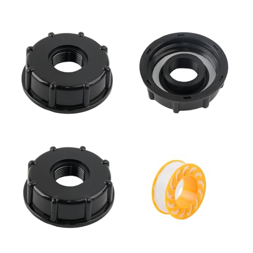 3 Stück IBC Adapter Kappe mit 3/4" Innengewinde S60X6 inkl. Teflonband - IBC Tank Container Zubehör für 1000L Wassertank, IBC Auslaufhahn, schwarz 3 Stück IBC Adapter Kappe mit 3/4" Innengewinde S60X6 inkl. Teflonband - IBC Tank Container Zubehör für 1000L Wassertank, IBC Auslaufhahn, schwarz von UCFBWO