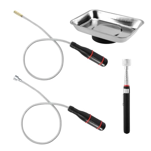 UCFBWO 4 Stück Magnet Teleskopstab Magnet Werkzeug Flexibler Magnetheber Magnetstabgreifer Teleskopmagnet Stabmagnet Extra Stark für Aufnehmen von Kleinen Teilen Autoteilen Metallgegenstände von UCFBWO