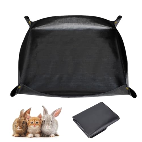 UCFBWO Beidseitig wasserdichte Haustier-Laufgittermatte 150x100 cm Wiederverwendbare für Meerschweinchen Kaninchen und andere Kleintiere – Ideal für Haustiergehege und Gartenarbeit (Schwarz)​​ von UCFBWO