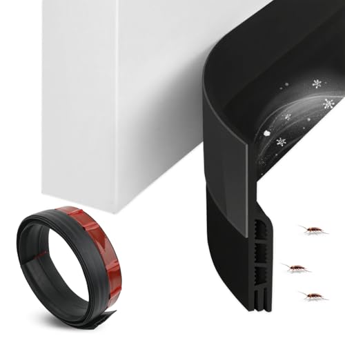 Zugluftstopper für Türen 2M Türdichtung selbstklebend, Silikon Dichtung Türabdichtung klimaanlage Unten Türabdichtung Klimaanlage Windschutz Schallschutz 50mm Breite (Schwarz) von UCFBWO