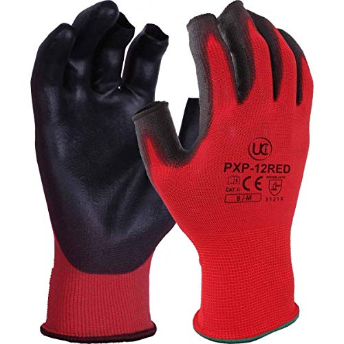 UCI pcn-12 rot Farbe Kodiert teilweise Fingerlose Website Sicherheit Arbeit Handschuhe von UCI