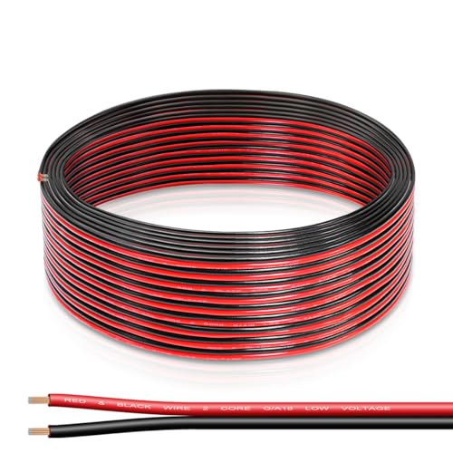 18 Gauge Draht, Elektrische Leitung Rot Schwarz 2 Leiter Kabel, 100FT 2 Pin Niederspannungs-PVC-Verlängerungskabel für Türklingel, LED-Streifen, RC RV Auto Verkabelung 12V/24V DC 18 Gauge Draht, Elektrische Leitung Rot Schwarz 2 Leiter Kabel, 100FT 2 Pin Niederspannungs-PVC-Verlängerungskabel für Türklingel, LED-Streifen, RC RV Auto Verkabelung 12V/24V DC von UCINNOVATE