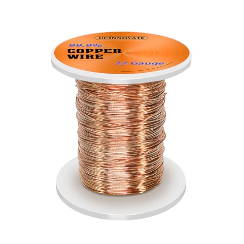 22 Gauge Solid Pure Copper Wire, 0.6mm Durchmesser, 80 Meter High-Conductivity Bare Copper Wire für Electroculture, Gartenarbeit, Schmuckherstellung, Kunsthandwerk und DIY elektrische Projekte von UCINNOVATE