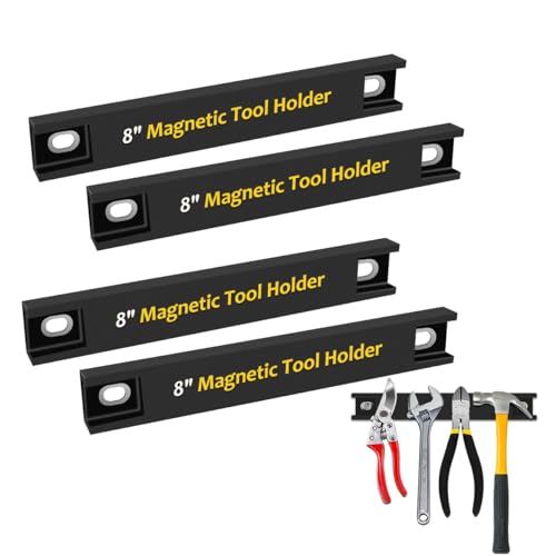 8" Magnetischer Werkzeughalter mit Gummischutz, 4 Pack Magnetstreifen Heavy Duty Tool Magnet Bar, Storage Organizer Magnetic Tool Holder Strip for Garage Shop Wall Workbench Screwdriver Wrench Pliers von UCINNOVATE