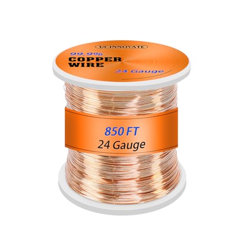 UCINNOVATE 24 Gauge reinen Kupferdraht, 99,9% reines Kupfer, 0,5mm Durchmesser, 259m solide weiche Kupferdraht für Schmuckherstellung, Handwerk, DIY, Gartenarbeit, rotbraun UCINNOVATE 24 Gauge reinen Kupferdraht, 99,9% reines Kupfer, 0,5mm Durchmesser, 259m solide weiche Kupferdraht für Schmuckherstellung, Handwerk, DIY, Gartenarbeit, rotbraun von UCINNOVATE