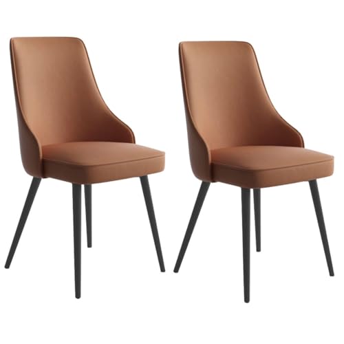 UCKYSU AMENAS Küche und Esszimmer Stühle 2 teilige Wohnzimmer Seitenstühle wasserdichte Küchen Und Esszimmerstühle PU Leder Lounge Thekenstühle Schwarzen Beinen(KCoffee Color) von UCKYSU
