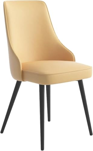 UCKYSU AMENAS Küche und Esszimmer Stühle Beistellstühle for Wohnzimmer wasserdichte Küchen Und Esszimmerstühle PU Leder Lounge Thekenstühle Schwarzen Beinen(Light Yellow) von UCKYSU