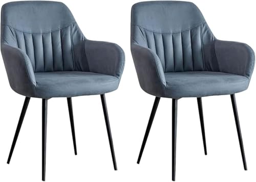 UCKYSU AMENAS Küche und Esszimmer Stühle Esszimmerstühle 2er Set Moderne wasserdichte Loungestühle Technischem Stoff for Küche Wohnzimmer Rahmen Kohlenstoffstahl von UCKYSU