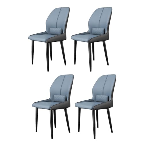 UCKYSU AMENAS Küche und Esszimmer Stühle Esszimmerstühle 4er Set Moderner Ledersessel Mit Hoher Rückenlehne Akzentstuhl Metallrahmen Für Küche Und Wohnzimmer(Blue+Gray) von UCKYSU