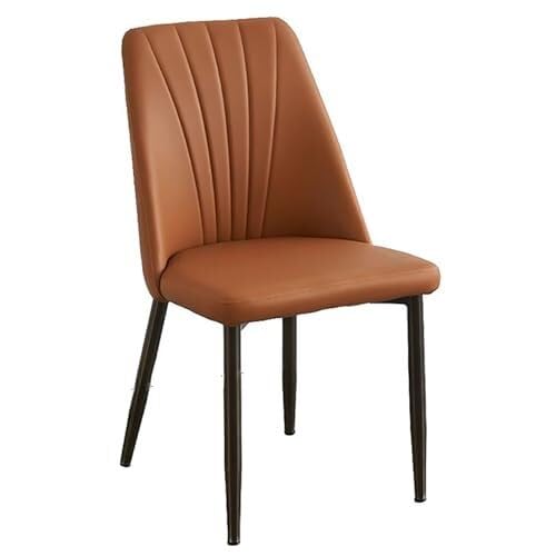 UCKYSU AMENAS Küche und Esszimmer Stühle Esszimmerstühle Mid Century Gepolsterter Küchenstuhl Aus PU Leder Seitenstuhl Mit Metallbeinen(Orange) von UCKYSU