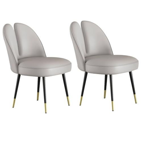 UCKYSU AMENAS Küche und Esszimmer Stühle Katzenklauen Leder Küchen Und Esszimmerstühle 2er Set Moderne Schlichtheit Schlafzimmer Ehezimmer Balkon Sofa Stuhl Schminktisch Mak up Stuhl(Light Gray) von UCKYSU