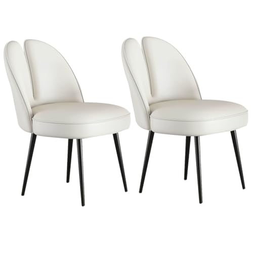 UCKYSU AMENAS Küche und Esszimmer Stühle Katzenklauen Leder Küchen Und Esszimmerstühle 2er Set Schlafzimmer Ehezimmer Balkon Sofa Stuhl Stabile Metallbeine Aus Karbonstahl(Beige) von UCKYSU