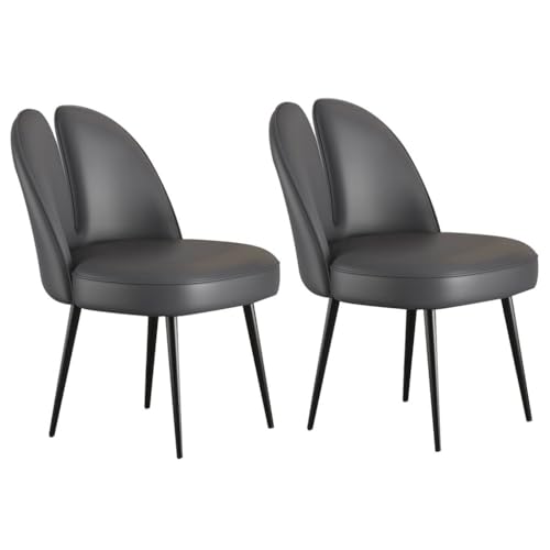 UCKYSU AMENAS Küche und Esszimmer Stühle Katzenklauen Leder Küchen Und Esszimmerstühle 2er Set Schlafzimmer Ehezimmer Balkon Sofa Stuhl Stabile Metallbeine Aus Karbonstahl(Dark Gray) von UCKYSU
