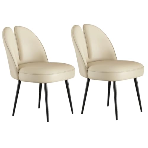 UCKYSU AMENAS Küche und Esszimmer Stühle Katzenklauen Leder Küchen Und Esszimmerstühle 2er Set Schlafzimmer Ehezimmer Balkon Sofa Stuhl Stabile Metallbeine Aus Karbonstahl(Khaki) von UCKYSU