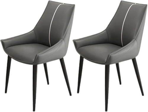 UCKYSU AMENAS Küche und Esszimmer Stühle Küchen Esszimmerstühle 2er Set Mit Gepolsterter Sitzfläche Metallbeinen for Wohnzimmer Esszimmer(Full Dark Gray,Black Leg) von UCKYSU