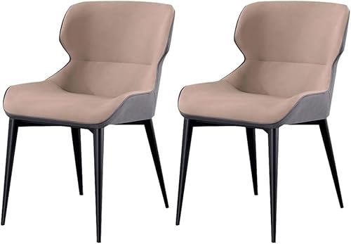 UCKYSU AMENAS Küche und Esszimmer Stühle Küchen Esszimmerstühle 2er Set wasserdichte Leder Seitenstühle Rahmen Kohlenstoffstahl Loungesessel Wohnzimmer(Skin Tone) von UCKYSU
