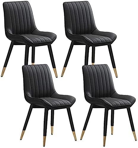 UCKYSU AMENAS Küche und Esszimmer Stühle Küchen Esszimmerstühle 4er Set Wasserdichtes PU Leder Und Metallbeine Gepolsterte Rückenlehne Wohnzimmer Freizeitstuhl(B) von UCKYSU