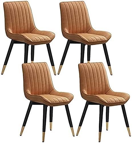 UCKYSU AMENAS Küche und Esszimmer Stühle Küchen Esszimmerstühle 4er Set Wasserdichtes PU Leder Und Metallbeine Gepolsterte Rückenlehne Wohnzimmer Freizeitstuhl(D) von UCKYSU