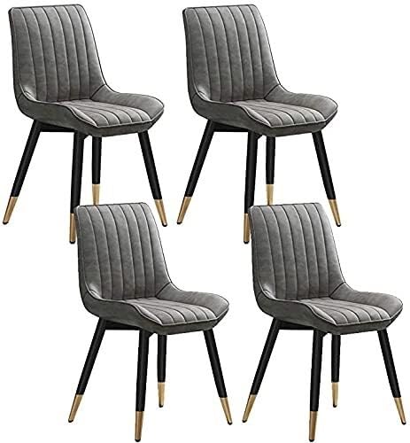 UCKYSU AMENAS Küche und Esszimmer Stühle Küchen Esszimmerstühle 4er Set Wasserdichtes PU Leder Und Metallbeine Gepolsterte Rückenlehne Wohnzimmer Freizeitstuhl(E) von UCKYSU