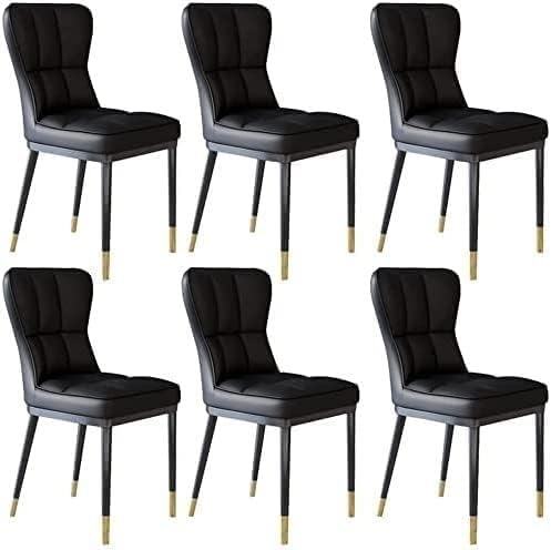 UCKYSU AMENAS Küche und Esszimmer Stühle Küchen Esszimmerstühle 6er Set Moderne Wohnzimmerstühle PU Leder Mit Hoher Rückenlehne Gepolsterter Weicher Sitzfläche(Negro) von UCKYSU