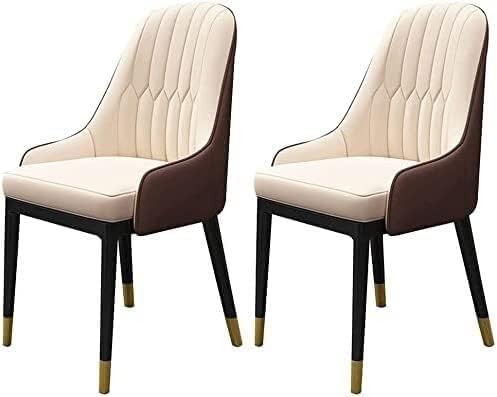 UCKYSU AMENAS Küche und Esszimmer Stühle Küchen Esszimmerstuhl Set 2er Set Moderne Wohnzimmerstühle PU Leder Hoher Rückenlehne Weicher Sitzfläche Metallbeinen(A) von UCKYSU