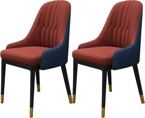 UCKYSU AMENAS Küche und Esszimmer Stühle Küchen Esszimmerstuhl Set 2er Set Moderne Wohnzimmerstühle PU Leder Hoher Rückenlehne Weicher Sitzfläche Metallbeinen(C) von UCKYSU