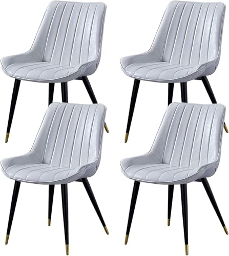 UCKYSU AMENAS Küche und Esszimmer Stühle Küchenstühle Kunstleder 4er Set Mit Rückenlehne Und Metallbeinen Retro Stuhl for Wohnzimmer Schlafzimmer Balkon(White) von UCKYSU