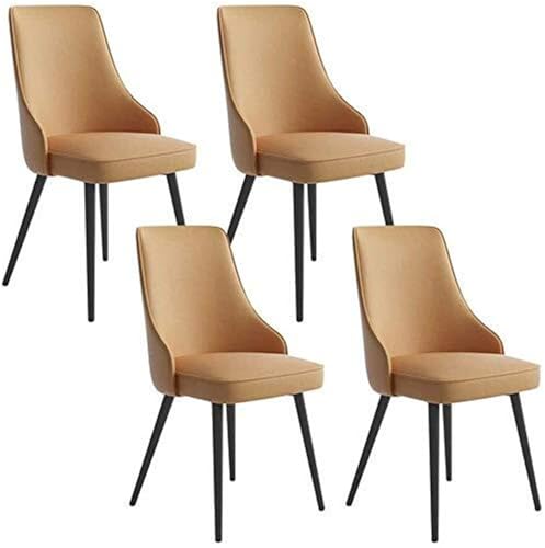 UCKYSU AMENAS Küche und Esszimmer Stühle Moderne Akzent Esszimmerstühle 4er Set Küchenlederstühle Eisenskelett Verstellbare Füße Mit Gepolsterter Rückenlehne(F) von UCKYSU