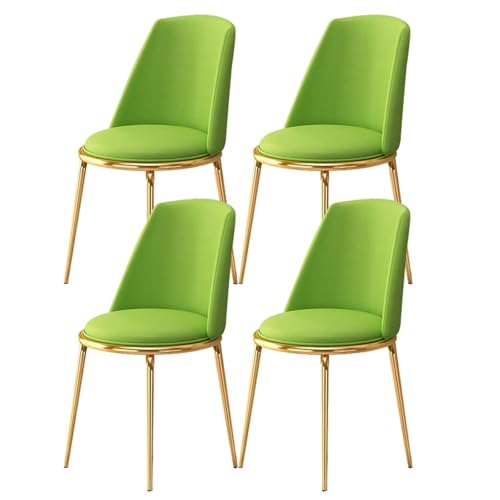 UCKYSU AMENAS Küche und Esszimmer Stühle Moderne Esszimmerstühle 4er Set Mit Sitzkissen Weichem Faserleder Und Galvanisierten Goldenen Beinen Wohnzimmer-Lounge(Green) von UCKYSU