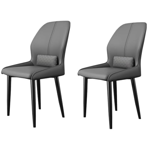 UCKYSU AMENAS Küche und Esszimmer Stühle Moderne Esszimmerstühle Mit Hoher Rückenlehne 2er Set Ledersessel Akzentstuhl Aus Metallrahmen for Küche Und Wohnzimmer(Dark Gray) von UCKYSU