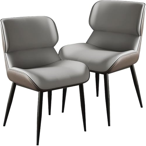 UCKYSU AMENAS Küche und Esszimmer Stühle Moderne Esszimmerstühle PU Leder 2er Set Metallbeinen Bequeme Akzentstühle for Küche, Esszimmer Und Schlafzimmer(Gray) von UCKYSU