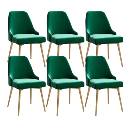 UCKYSU AMENAS Küche und Esszimmer Stühle Moderne Küchen Esszimmerstühle 6er Set Mit Metallbeinen Sitzfläche Rückenlehne Samt Beistellstühle Mitte Jahrhunderts von UCKYSU