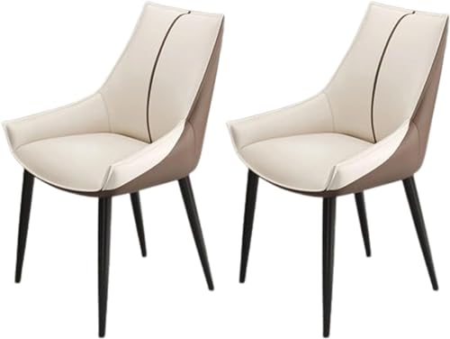 UCKYSU AMENAS Küche und Esszimmer Stühle Modernes Beistellstuhl Set Mit 2 Stühlen Esszimmer Und Küchenstühle Kunstleder Mit Gepolsterter Sitzfläche Und Metallbeinen(M) von UCKYSU