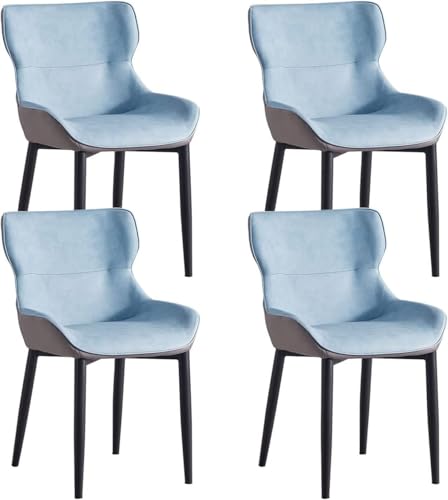 UCKYSU AMENAS Küche und Esszimmer Stühle Modernes Wasserfestes 4er Set Stühle Aus PU Leder Mit Beinen Karbonstahl Geeignet for Wohnzimmer Küchentheke(Sky Blue) von UCKYSU