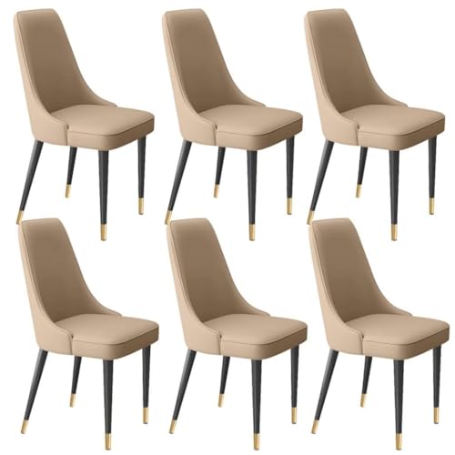 UCKYSU AMENAS Küche und Esszimmer Stühle Modernes Wohnzimmer Seitenstuhl Set 6 Stück Mit Weichem Mikrofaserleder Und Metallbeinen Esszimmerstühle Latexpolster Küche von UCKYSU