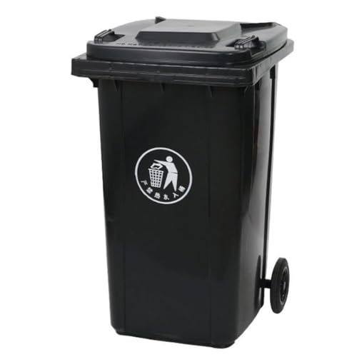 UCKYSU Mülleimer Mit Rädern For Den Außenbereich Mit Deckel Mülleimer For Den Privaten Und Gewerblichen Gebrauch Robuster Papierkorb(Negro,100L) von UCKYSU